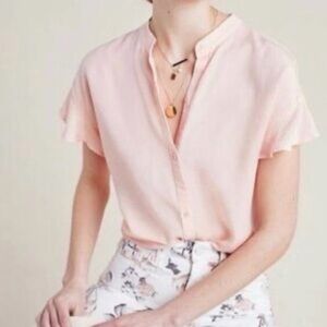 🌟2/$12 Anthropologie Cloth and Stone Pink Women's Top with buttons